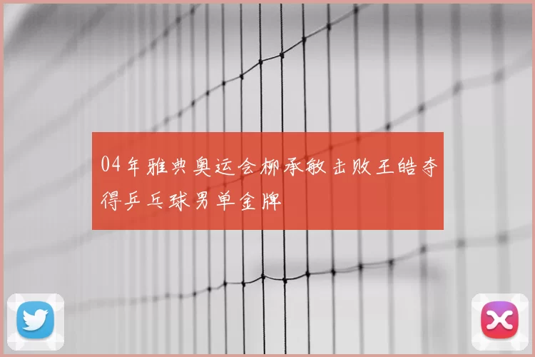 04年雅典奥运会柳承敏击败王皓夺得乒乓球男单金牌